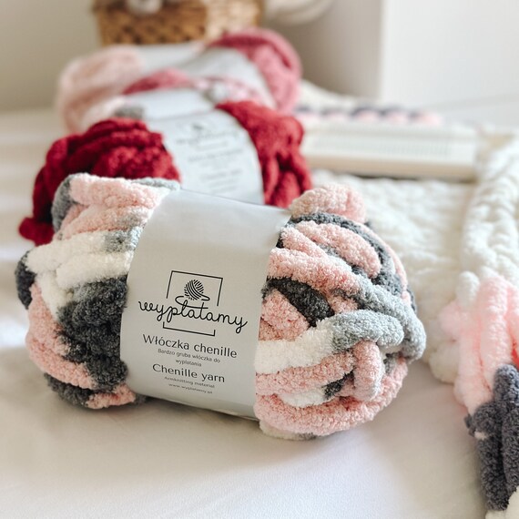 Chenille Yarn for Arm Knitting Fluffy Yarn for Making Blankets Super Bulky Chenille Gift for Knitters Etsy