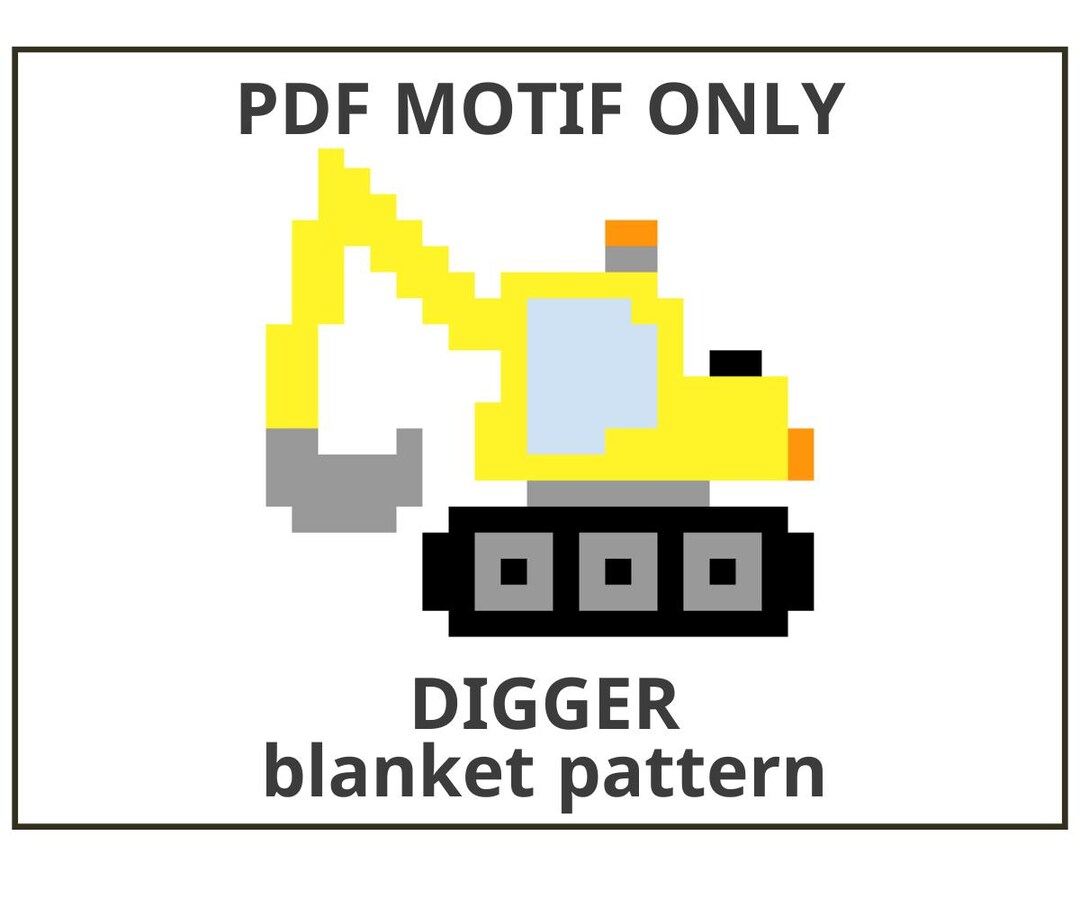 Digger Blanket Pattern PDF – Chunky Yarn Finger Knitting Baby Blanket ...
