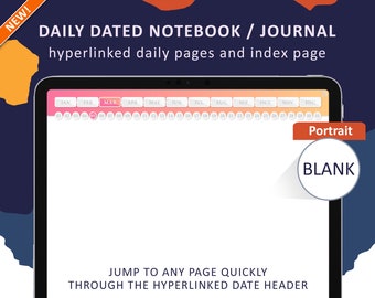 Blocco note digitale per GoodNotes, Notability, blocco note digitale vuoto, blocco note digitale con 12 mesi di validità, modello di note digitali per iPad