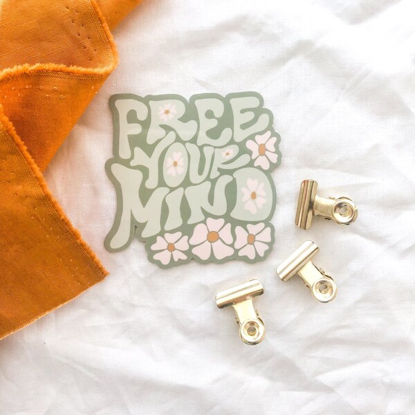 Free Your Mind Sticker l Green Nature Stickers l Laptop Stickers l Aesthetic Stickers l Stickers l Vinyl Stickers l Journal