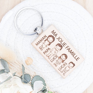 Porte clés MAMAN en bois gravé à personnaliser - Fête des mères, cadeau maman, fête des maman, fête des papy, fêtes mamies