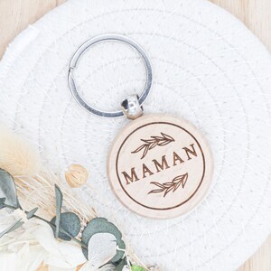 Porte clés MAMAN en bois gravé à personnaliser - Cadeau maman, cadeau papy, fête des mamans, fête des mères, cadeau papa, cadeau mamie
