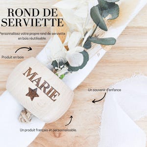 Portatovaglioli in legno inciso personalizzato - Nome, anello in legno personalizzato, decorazione da tavolo, stoviglie, regalo di Natale