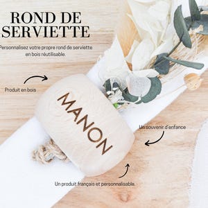 Portatovaglioli in legno inciso personalizzato - Nome, anello in legno personalizzato, decorazione da tavolo, stoviglie, regalo di Natale