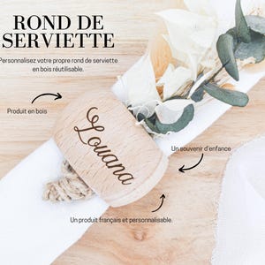 Portatovaglioli in legno inciso personalizzato - Nome, anello in legno personalizzato, decorazione da tavolo, stoviglie, regalo di Natale