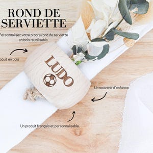 Portatovaglioli in legno inciso personalizzato - Nome, anello in legno personalizzato, decorazione da tavolo, stoviglie, regalo di Natale