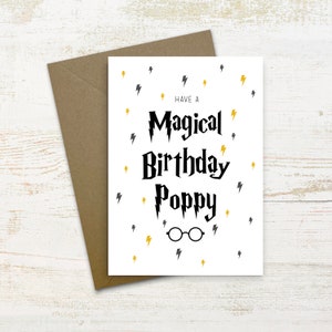 Personalised Magical Birthday Card, rainbow, daughter son grandson granddaughter niece nephew birthday card, wizard world, Harry, magic image 8