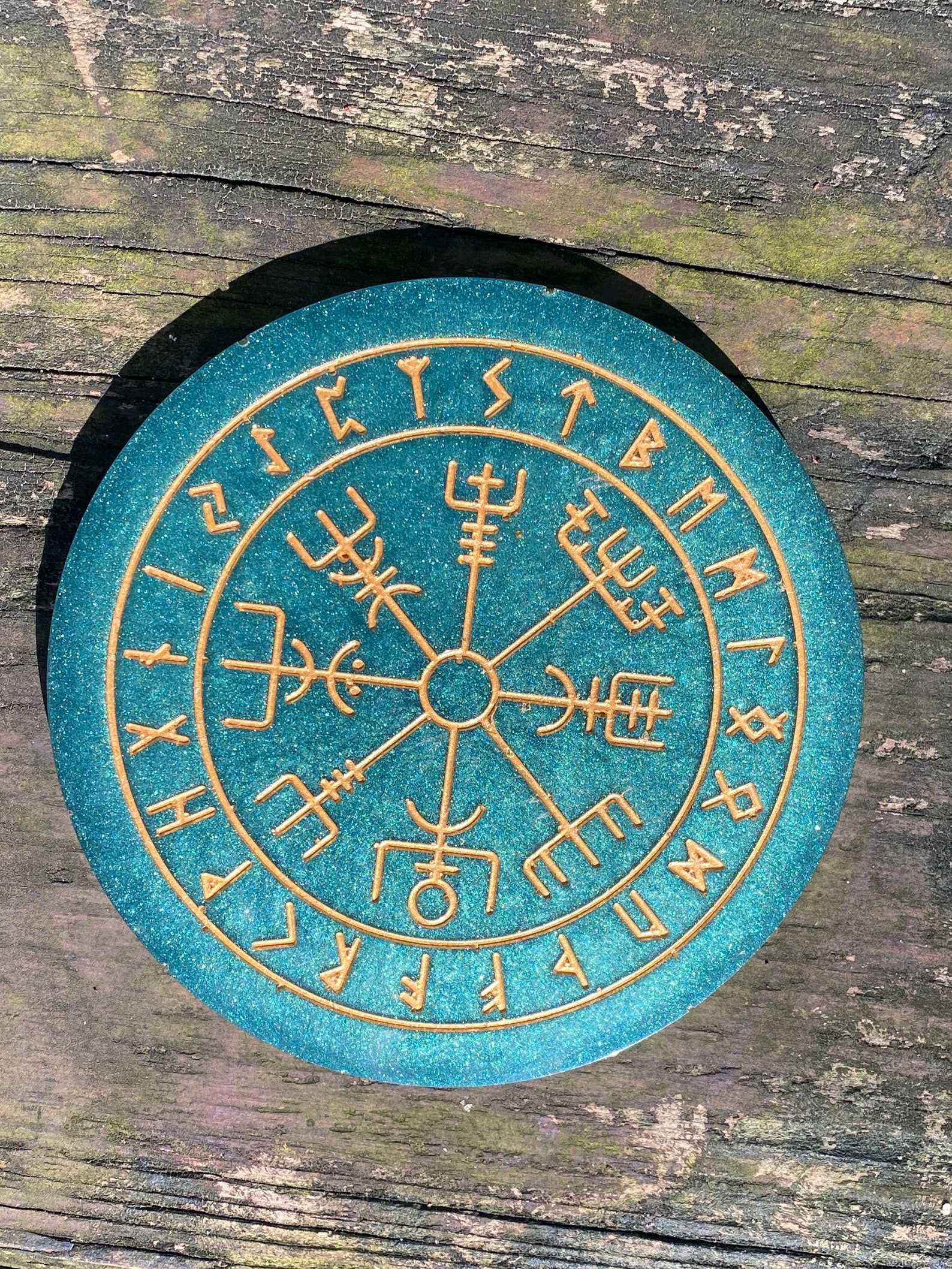 Viking Compass Altar Tile Vegvisir Runic Compass Rune Etsy