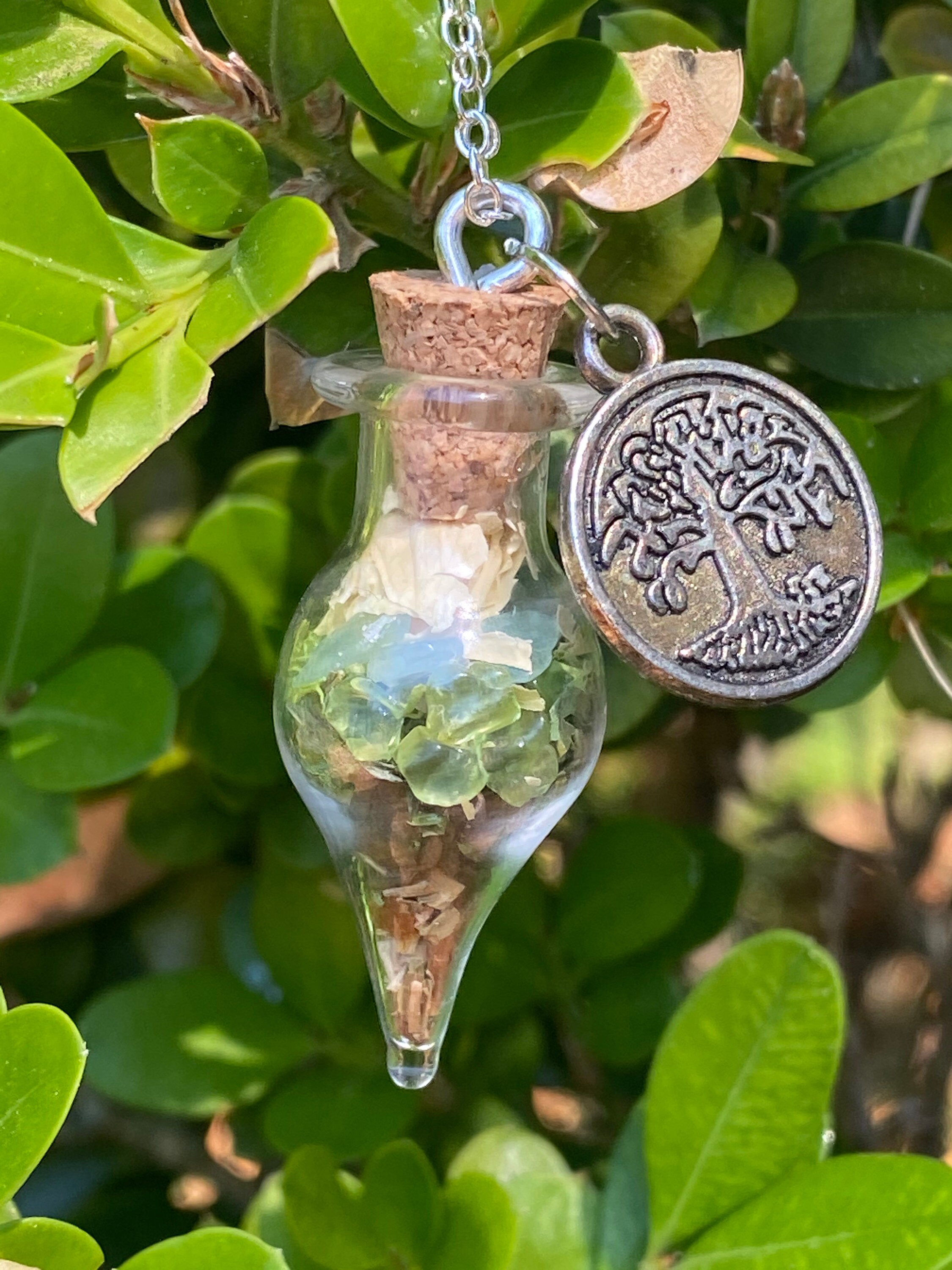 Green Witch Spell Jar Necklace Green Witch Jewelry Witchy Etsy
