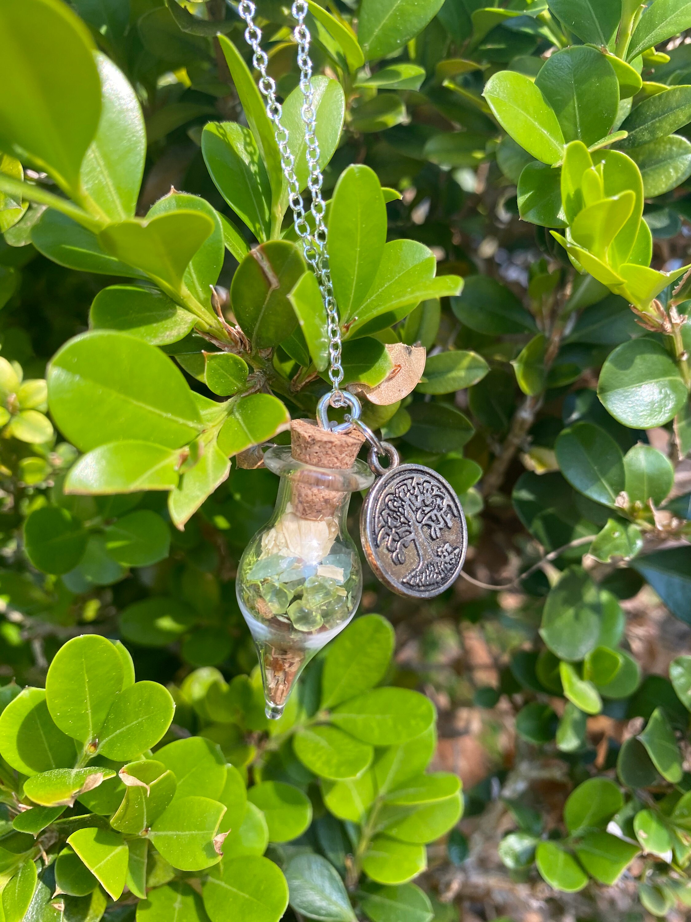 Green Witch Spell Jar Necklace Green Witch Jewelry Witchy Etsy