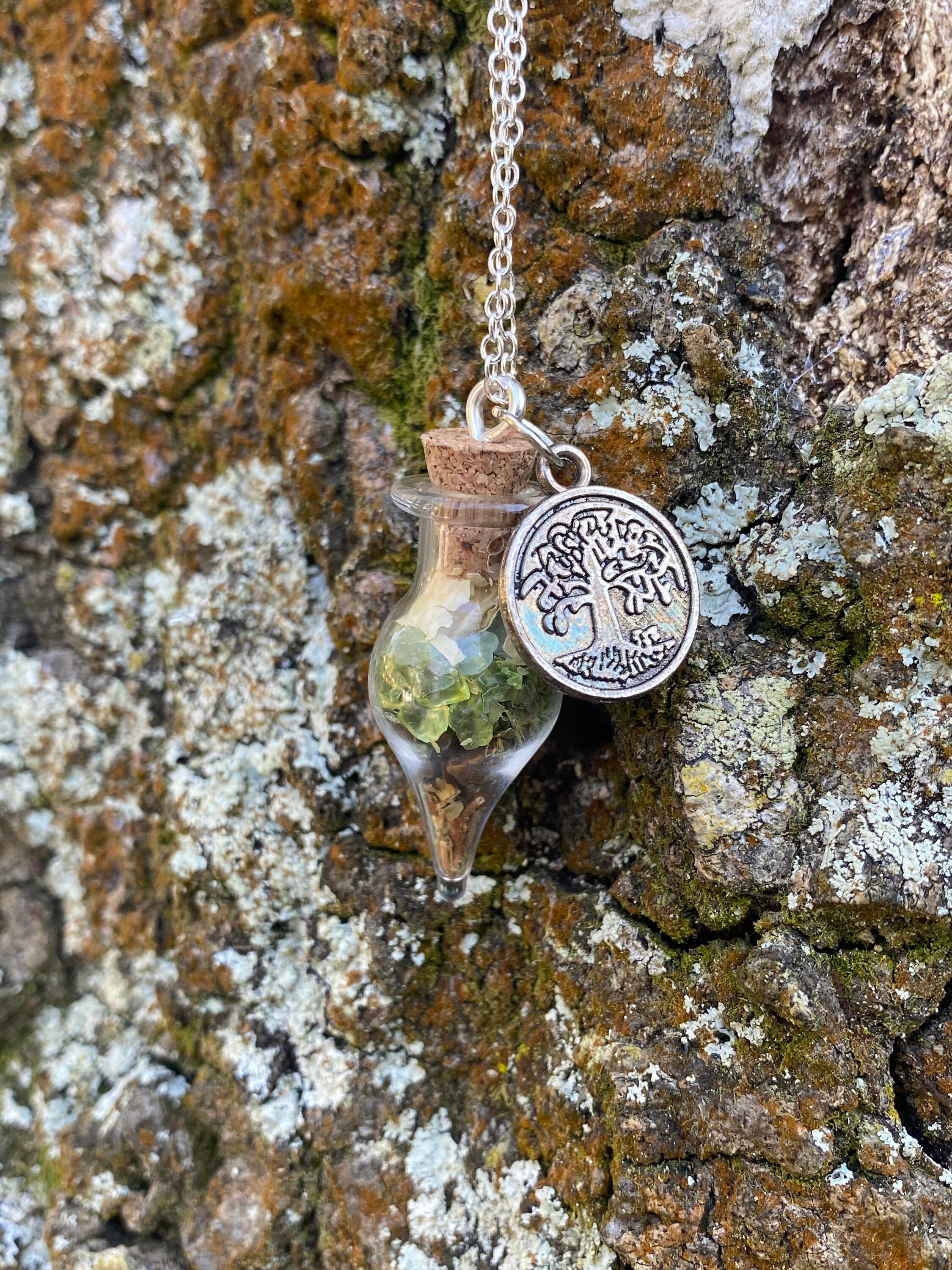 Green Witch Spell Jar Necklace Green Witch Jewelry Witchy Etsy