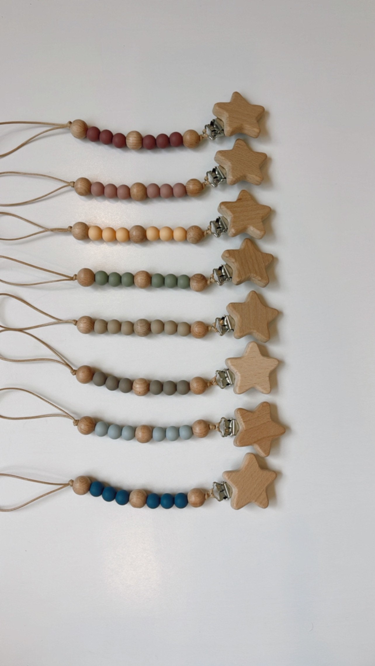Wooden Star Pacifier Clip Binky Clip