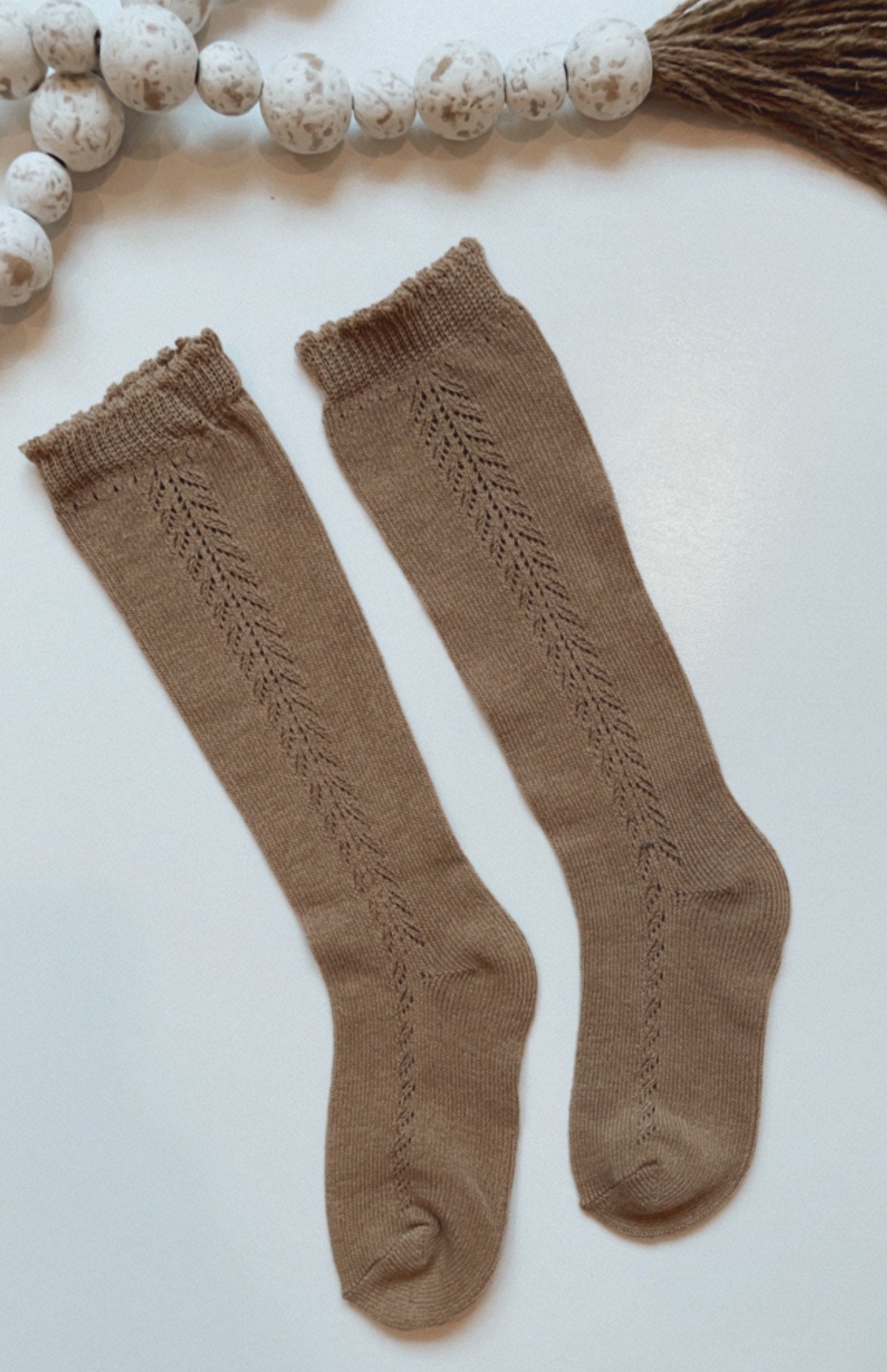 High Knee Spring Socks With Hollow Detail - Etsy