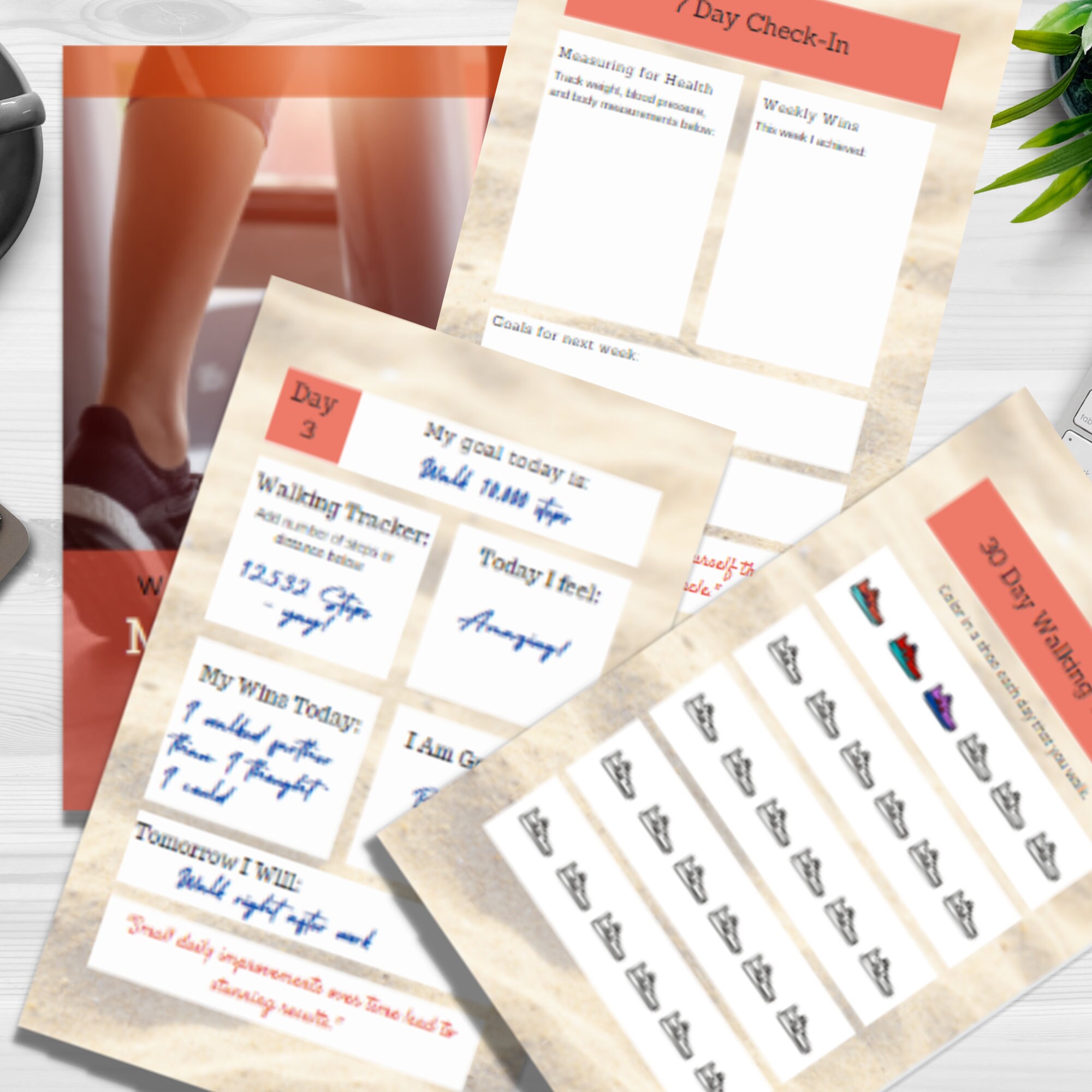 Walking to Fitness Motivation Journal 30 Day Printable Etsy