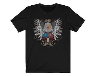 US Army Eagle Distressed Shirt | AR15 Gun Shirt | United States Patriotic Shirt | Military Gift | Army Shirt | Conservative | Unisex T-Shirt