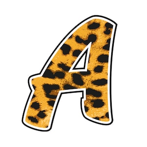 Leopardo | Alfabeto | Cartas Digitais | Estampa Animal | Fonte itálica