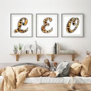 Leopardo | Alfabeto | Cartas Digitais | Estampa Animal | Fonte do script