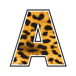 Leopardo | Alfabeto | Cartas Digitais | Estampa Animal | Fonte de bloco