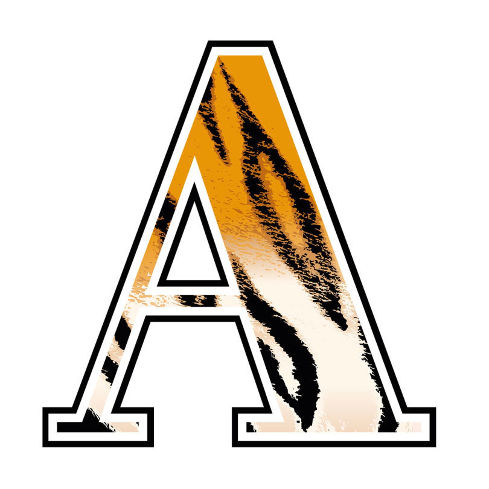 Tiger Alphabet Digital Letters Animal Print Serif Font - Etsy