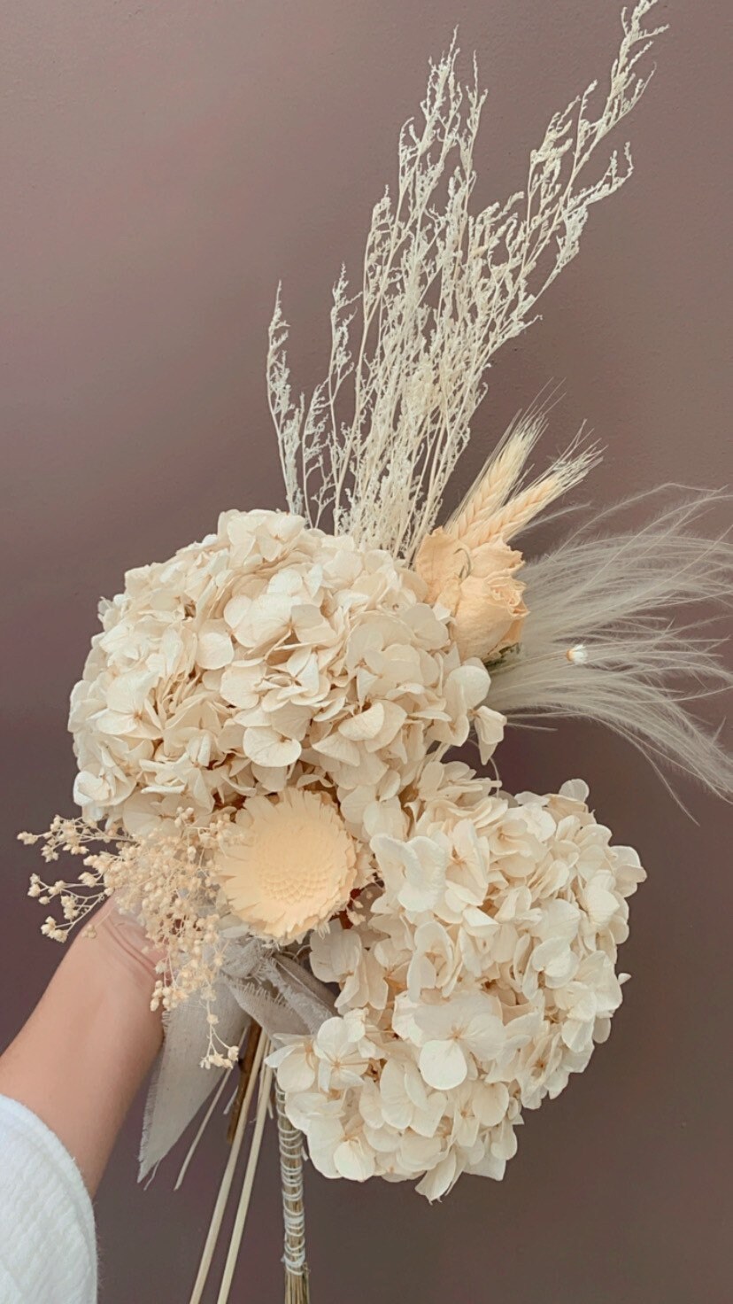 Dried flower hydrangea bouquet Etsy