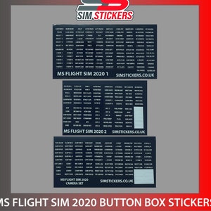 BLACK MSFS Sticker für Flight Knopf Box/Rad/Flight Stick 3er Set