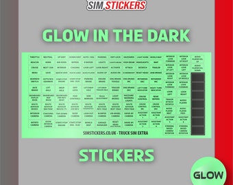 GLOW in the Dark Extra Stickers for Truck Simulator Wheel/Button Box ET2/ETS - Euro Truck 2 / Euro Truck Simulator