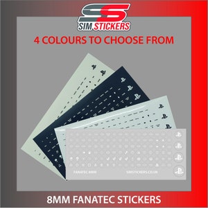 Fanatec 8mm Stickers for Various Simulator Wheel/Button Box VARIOUS COLOURS