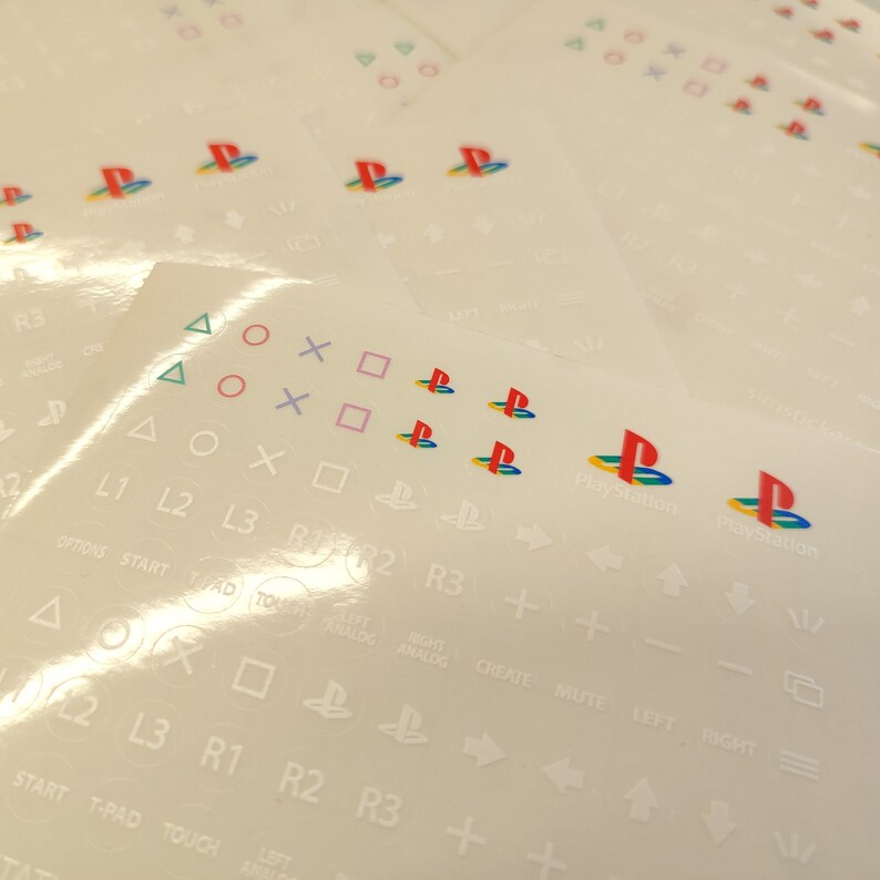 Ps Controller Label CLEAR 7.5mm Round Playstation Stickers for Simulator Wheel/button Box ...