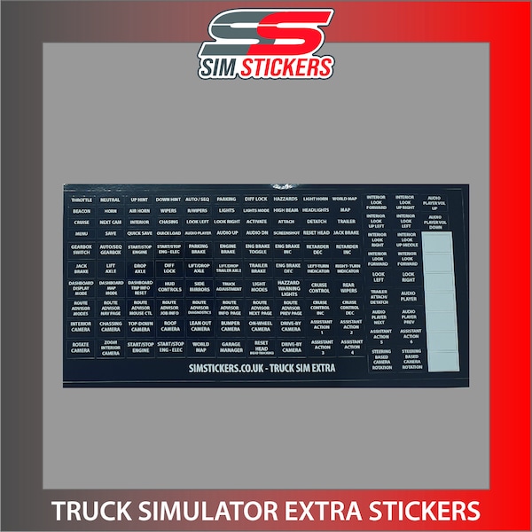 ZWARTE extra stickers voor Truck Simulator wiel/knoppenkast ET2/ETS