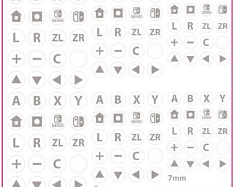 Nintendo Switch 2 Button stickers - White on Clear