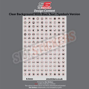 CLEAR / BLACK 8.5mm Round Stickers for Simagic Wheel Buttons / Simulator/Button Box/Controller | Decals | Labels image 5