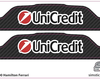 Thrustmaster SF1000 Ferrari Wheel Top Stickers Car Simulator iRacing Decals Sim Racing Labels UniCredit Hamilton 2025 - CARBON