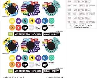 Custom Merc F1 2026 wheel stickers