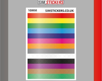 COLOURED Fanatec 10mm Round Stickers for Various Simulators Wheel/Button Box