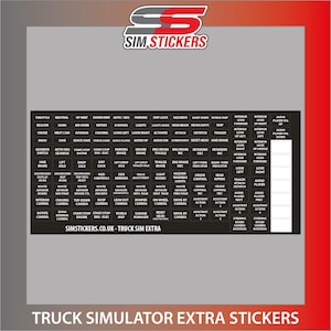 ZWARTE extra stickers voor Truck Simulator Wheel/Button Box ET2/ETS