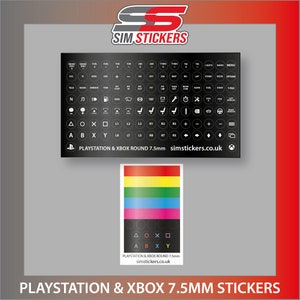 7.5mm Round PlayStation/Xbox/PC Stickers for Simulator iRacing/AC VARIOUS_OPTIONS