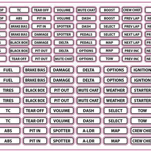 FLURO ORANGE Border Stickers for Car Simulator Button Box/Wheel iRacing