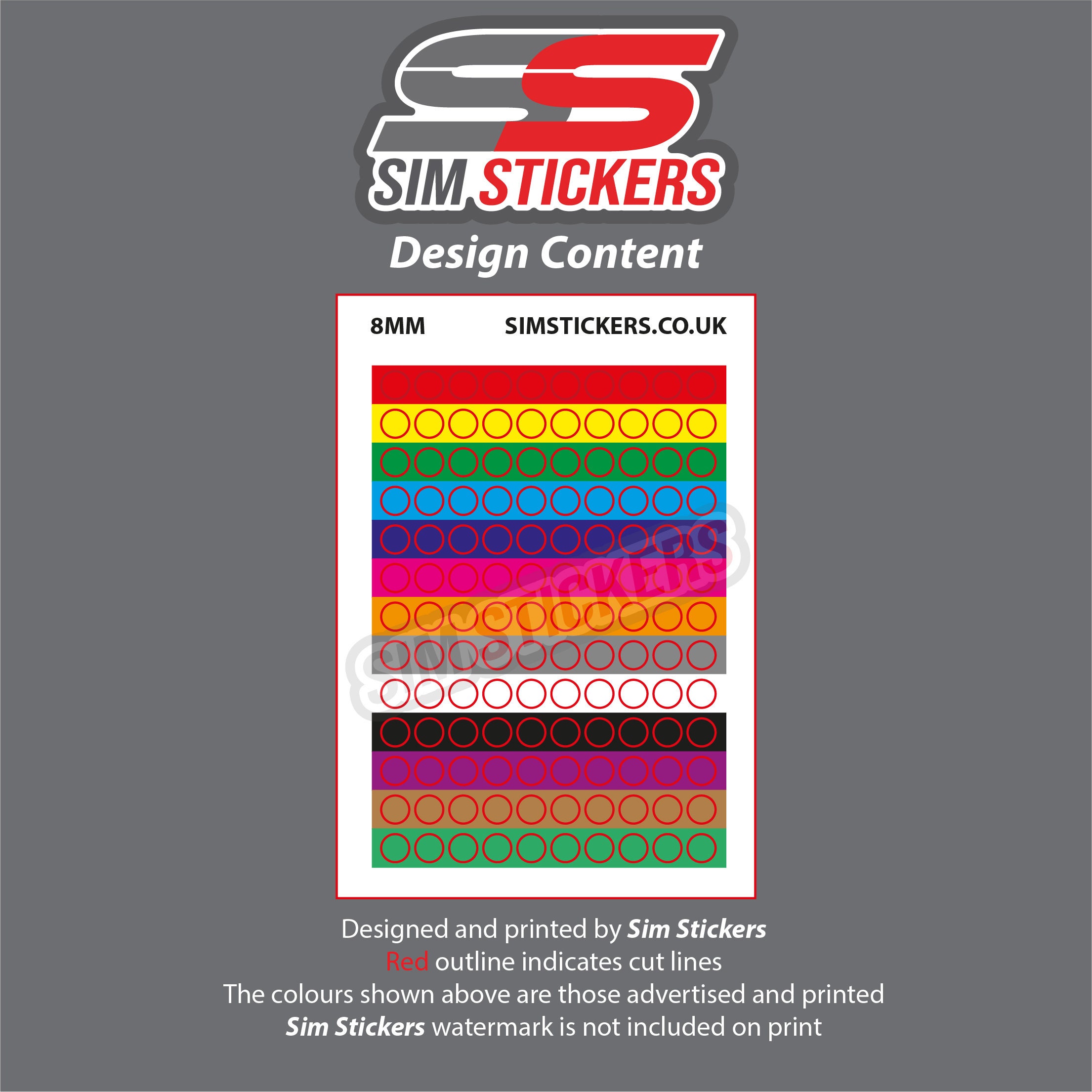 Fanetec 8mm Stickers for Car Simulator Racing Button Box/wheel (non Cap ...