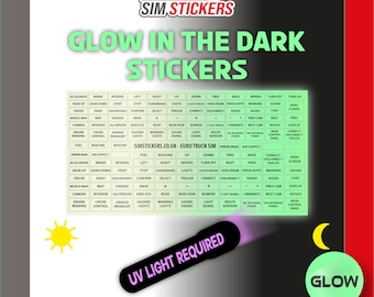 GLOW in the Dark Euro Truck Stickers for Truck Simulator Button Box/Wheel ET2/ETS - Euro Truck Simulator