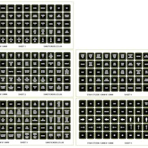 Naklejki Star Citizen 13 mm x 13 mm z dziurką, podświetlane, zestaw 5 sztuk