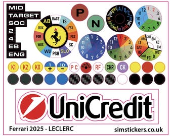 Ferrrari SF1000 CONSPIT - 2025 Sticker sheet LECLERC
