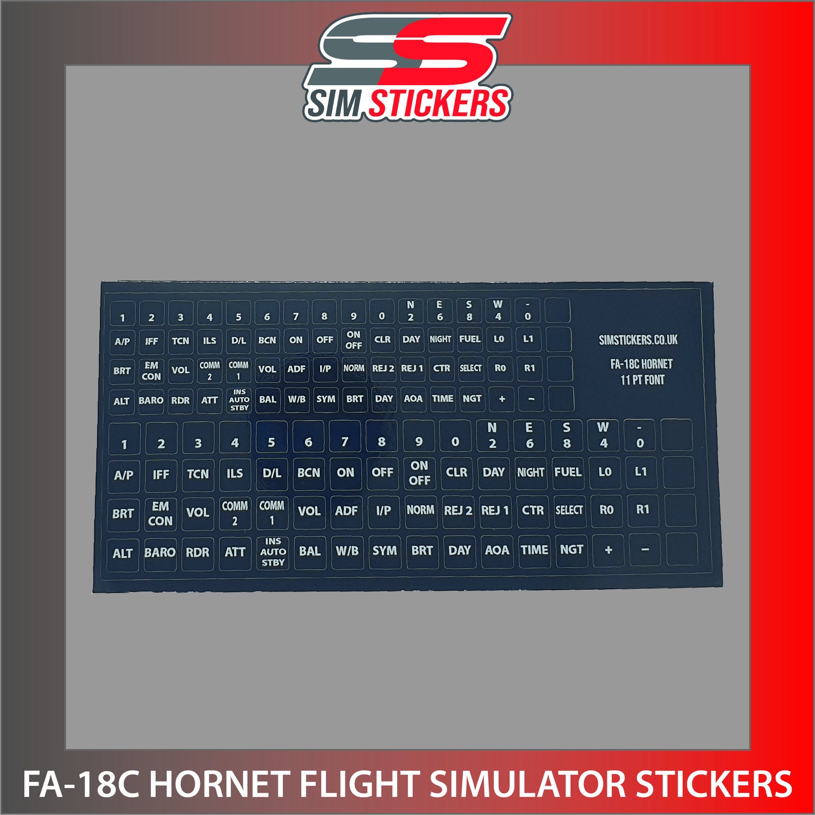 FA-18C Hornet Stickers for Flight Simulator Button Box/wheel/flight ...