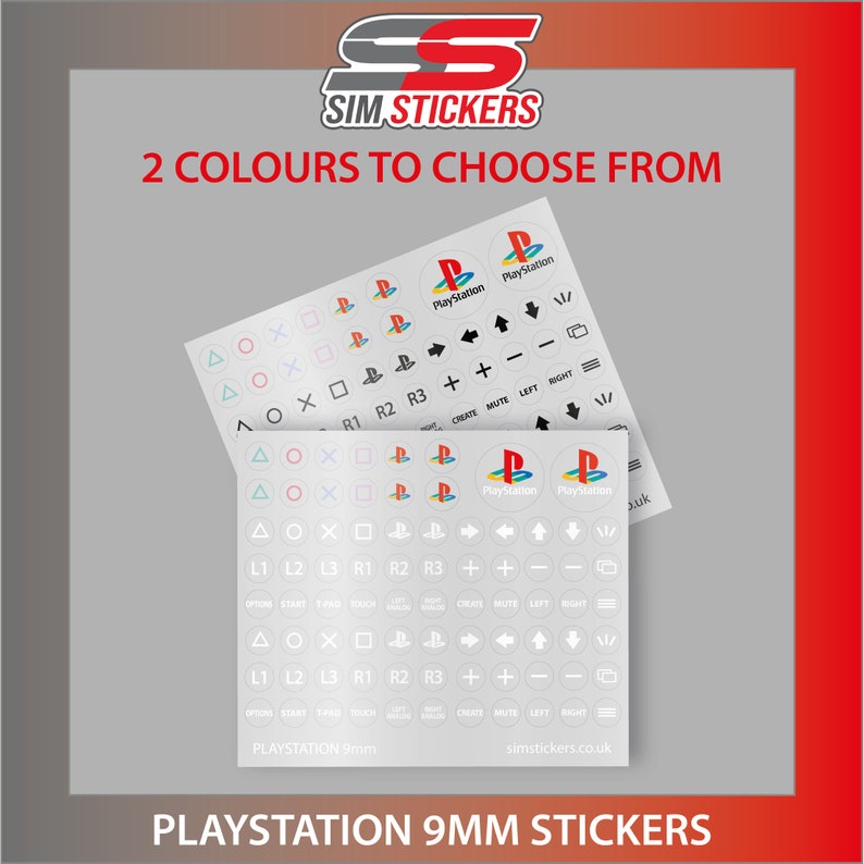 Ps Controller Label CLEAR 9mm Round Playstation Stickers for Simulator Wheel / Gaming ...