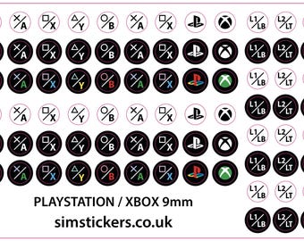 Playstation/XBOX With Trigger Labels - Split Buttons 9mm