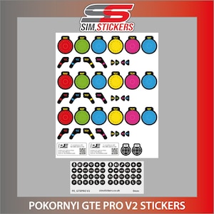 Pokornyi Engineering GTE Pro V2 Wheel Stickers for Car Simulator