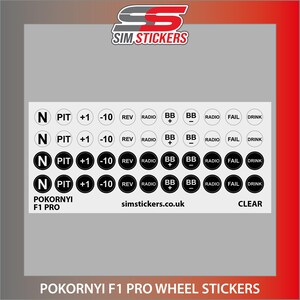 Pokornyi Engineering F1 Pro Wheel Stickers for Car Simulator - Etsy