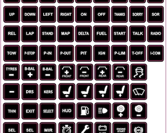 Custom Blockout Light Keyboard/Keypad stickers 15mm x 15mm Sim Racing