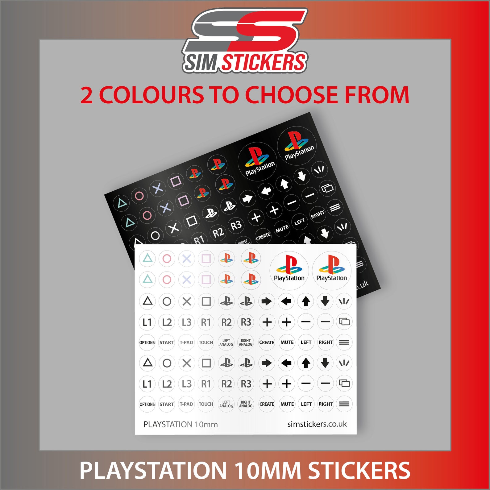 Ps1 Sticker 10mm Round Playstation Stickers for Simulator Wheel / Gaming Keyboard ...
