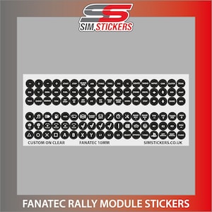 Naklejki Fanatec Rally Module 10 mm do różnych skrzynek przycisków/koła symulatora do podświetlanych przycisków