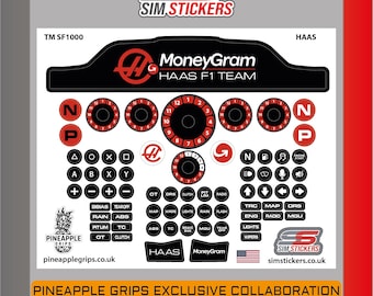 Thrustmaster SF1000 Wheel Stickers for Car Simulator | iRacing Decals | Sim Racing Labels | Pineapple Grips Collaboration - HAAS
